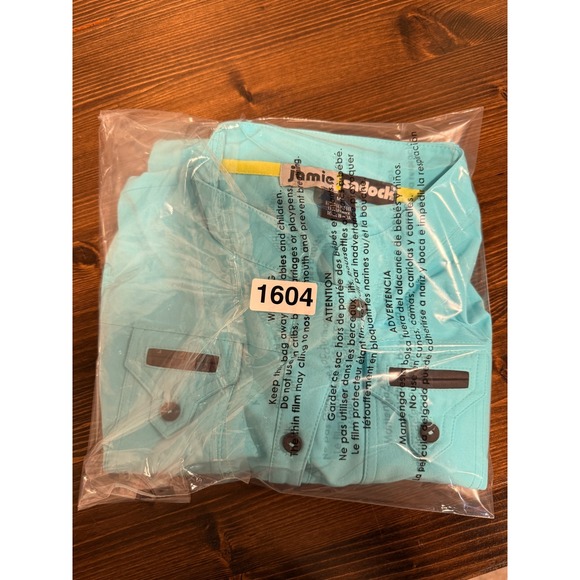 Jamie Sadock Turquoise Sleeveless Collared Button Front Shirt Top Women's Medium - Picture 8 of 8